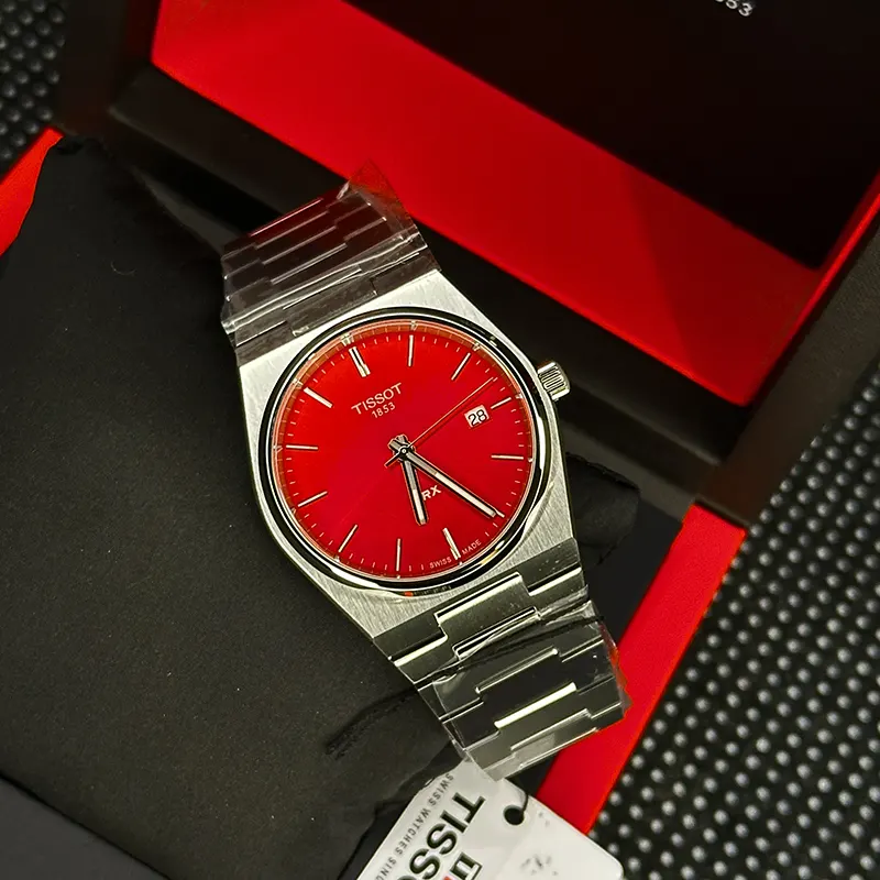 Tissot PRX Swiss Quartz Red Dial Men's Watch- T137.410.11.421.00